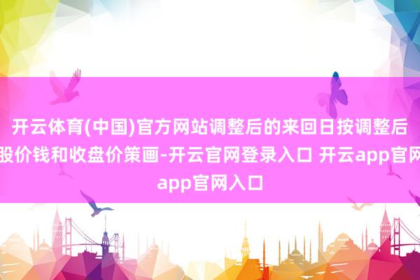 开云体育(中国)官方网站调整后的来回日按调整后的转股价钱和收盘价策画-开云官网登录入口 开云app官网入口