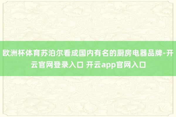 欧洲杯体育苏泊尔看成国内有名的厨房电器品牌-开云官网登录入口 开云app官网入口
