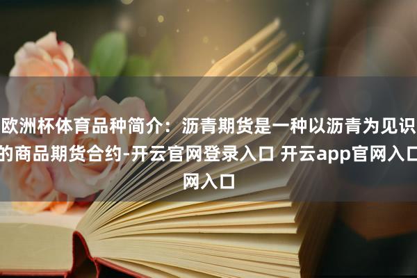 欧洲杯体育品种简介：沥青期货是一种以沥青为见识的商品期货合约-开云官网登录入口 开云app官网入口