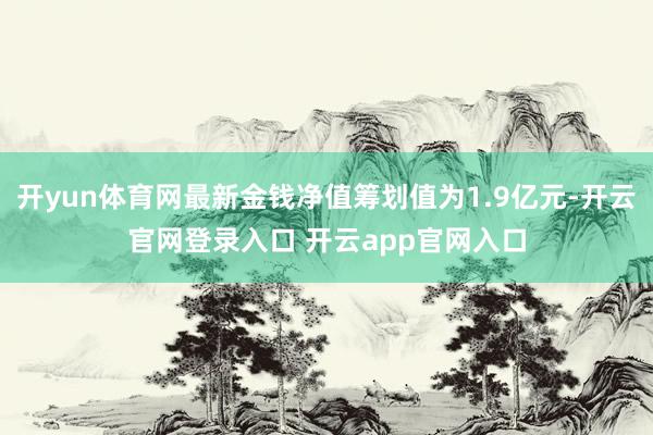 开yun体育网最新金钱净值筹划值为1.9亿元-开云官网登录入口 开云app官网入口