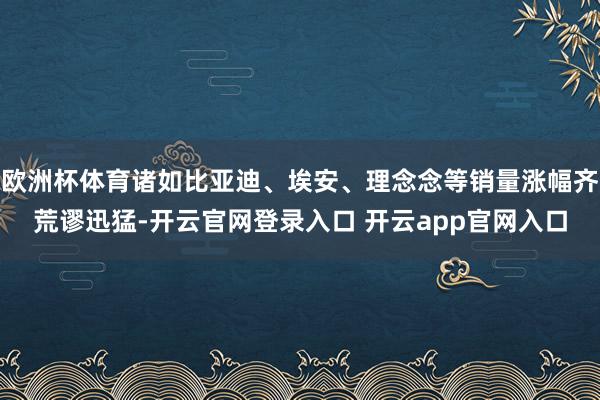 欧洲杯体育诸如比亚迪、埃安、理念念等销量涨幅齐荒谬迅猛-开云官网登录入口 开云app官网入口