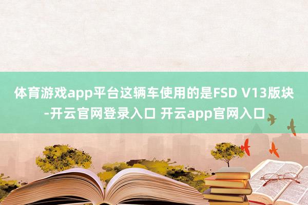 体育游戏app平台这辆车使用的是FSD V13版块-开云官网登录入口 开云app官网入口