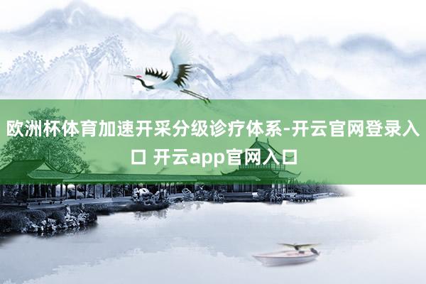 欧洲杯体育加速开采分级诊疗体系-开云官网登录入口 开云app官网入口